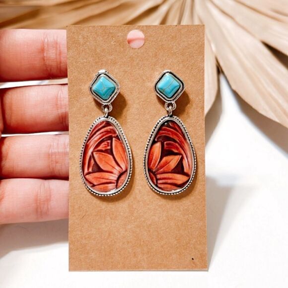 Boho flower earrings N385 - Picture 5 of 5